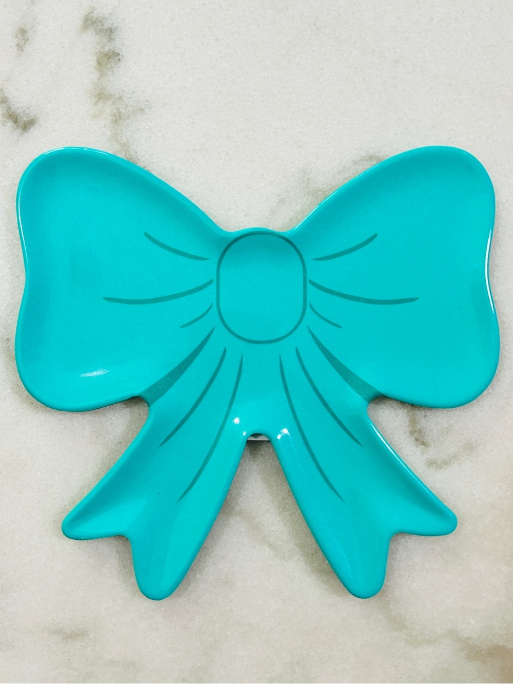 Bow Plate The Spring Shop Teal Green Bow Plate- Party Bow Tray -Bow Dish NEW
